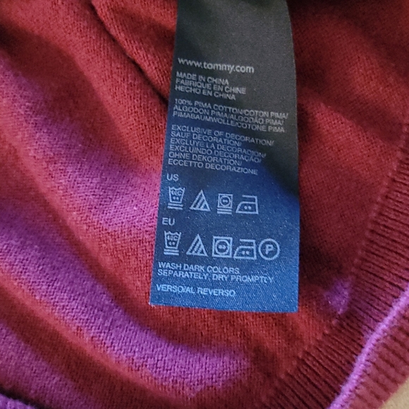 V-NECK WINE RED SWEATER - Picture 6 of 6